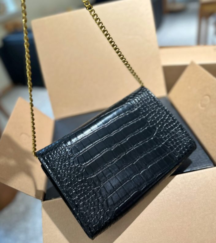 Y Uptown Leather Clutch  White - Top Club