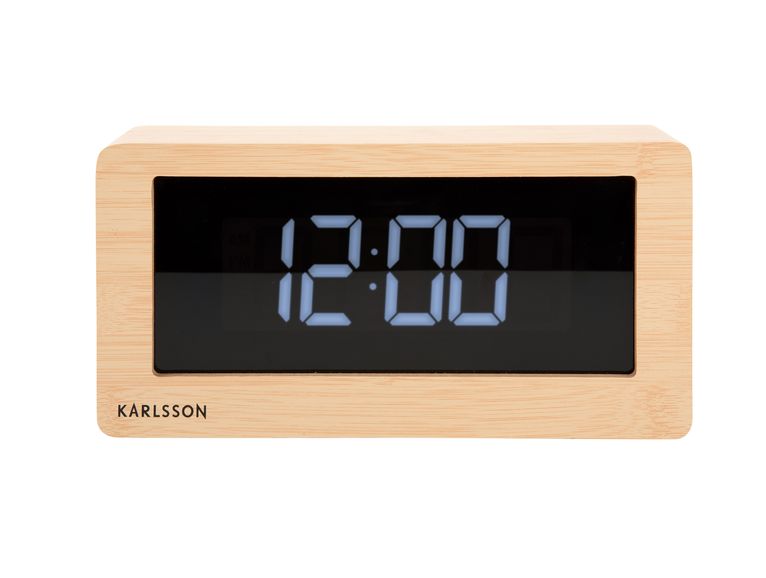 Table clock Boxed LED light wood veneer