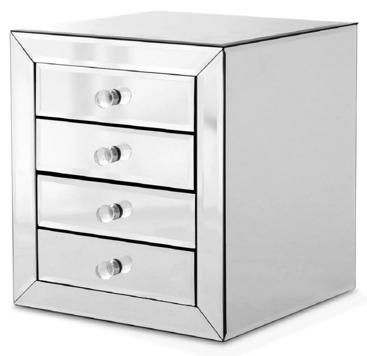 Luxury nightstand with 4 drawers - Mirrored bedside table - Luxury furniture