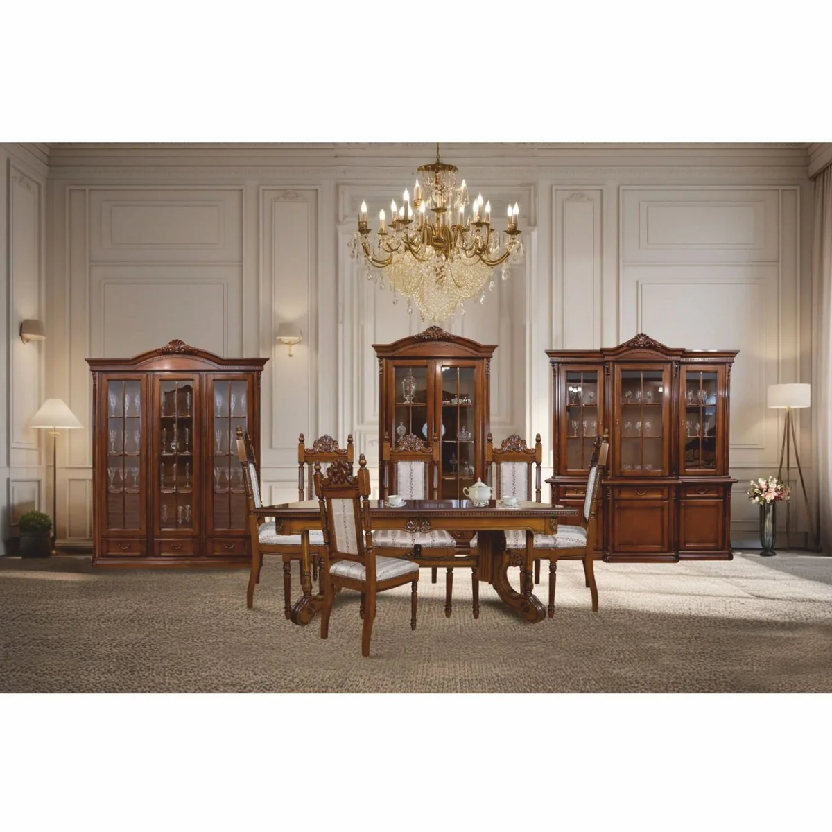 Luxury baroque display cabinet dark brown 122.7 x H. 220 cm - Baroque furniture