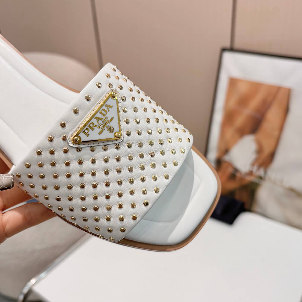 Prada Nappa leather slides with studs - Top Club