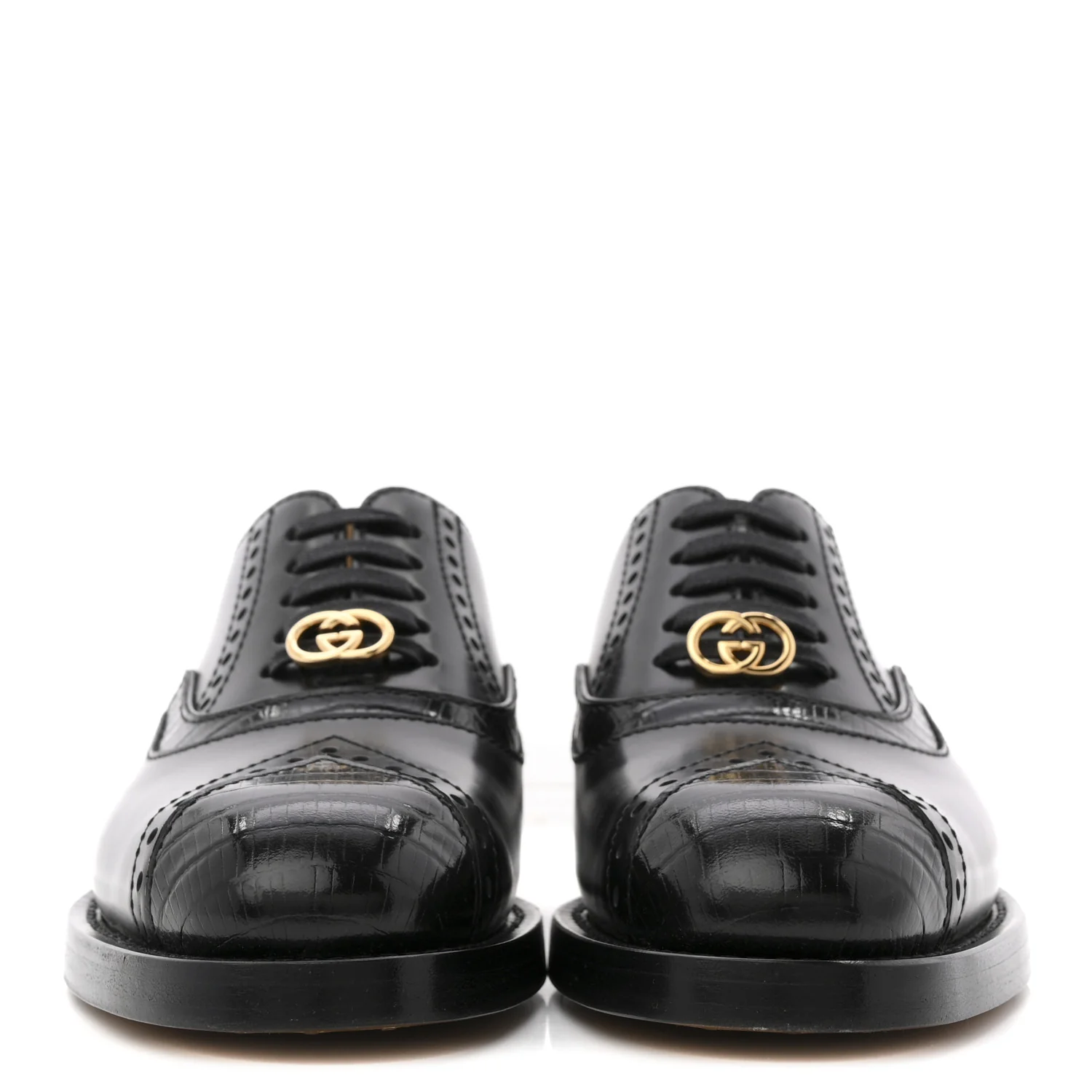 Glossy Calfskin Tejus Womens Lace Up Loafers 35 Black - Top Club