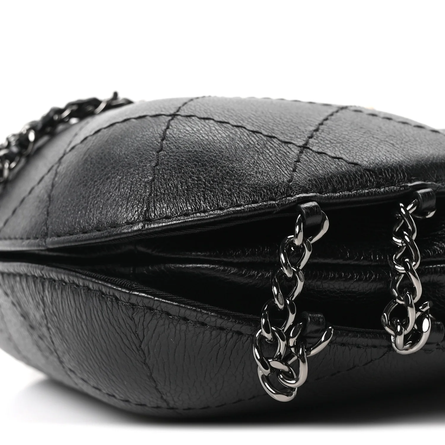 Aged Calfskin Quilted Small Gabrielle Bucket Black - Top Club