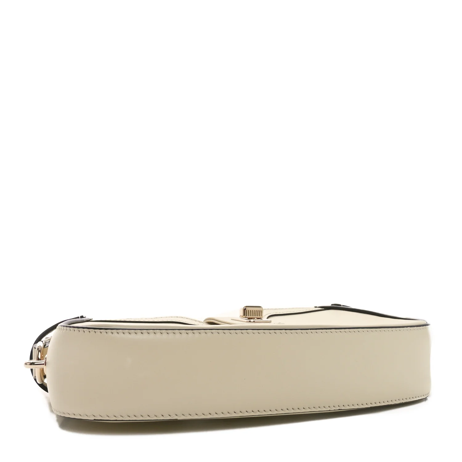 Calfskin Mini Moon Side Shoulder Bag Ivory - Top Club