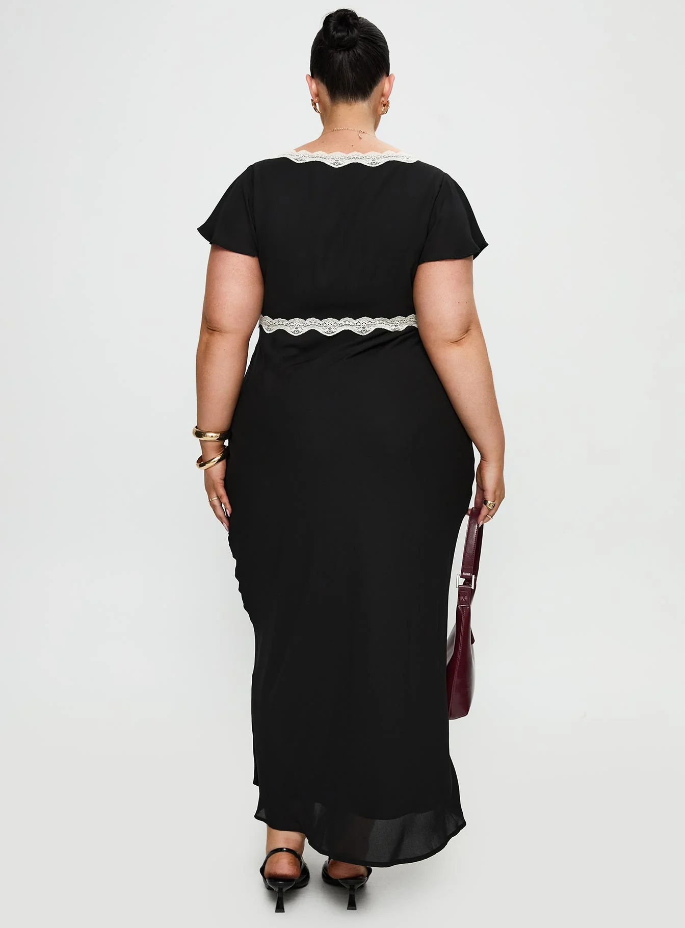 Barbarita Lace Maxi Dress Black Curve
