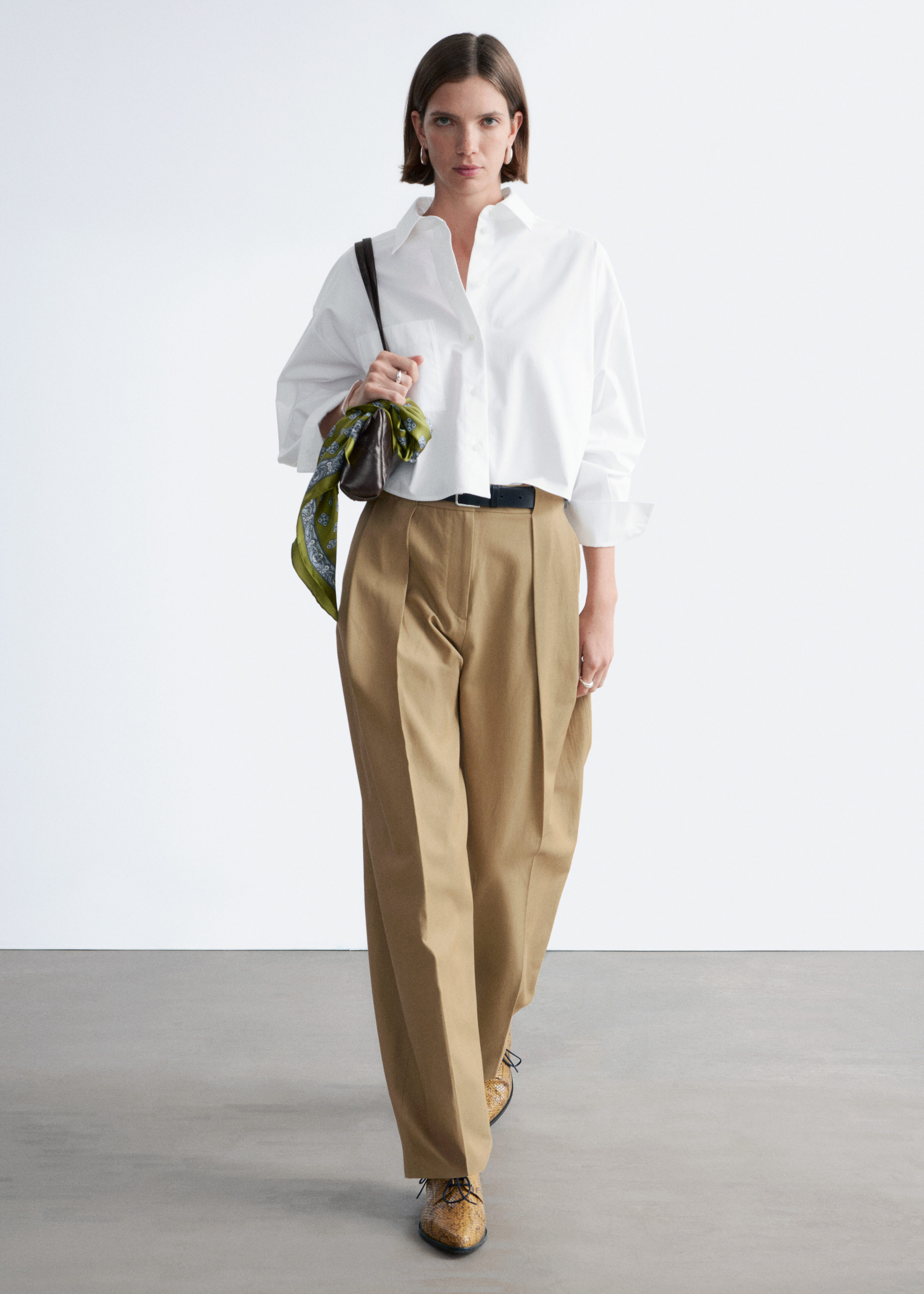 & Other Stories CROPPED OVERSIZED COTTON SHIRT
