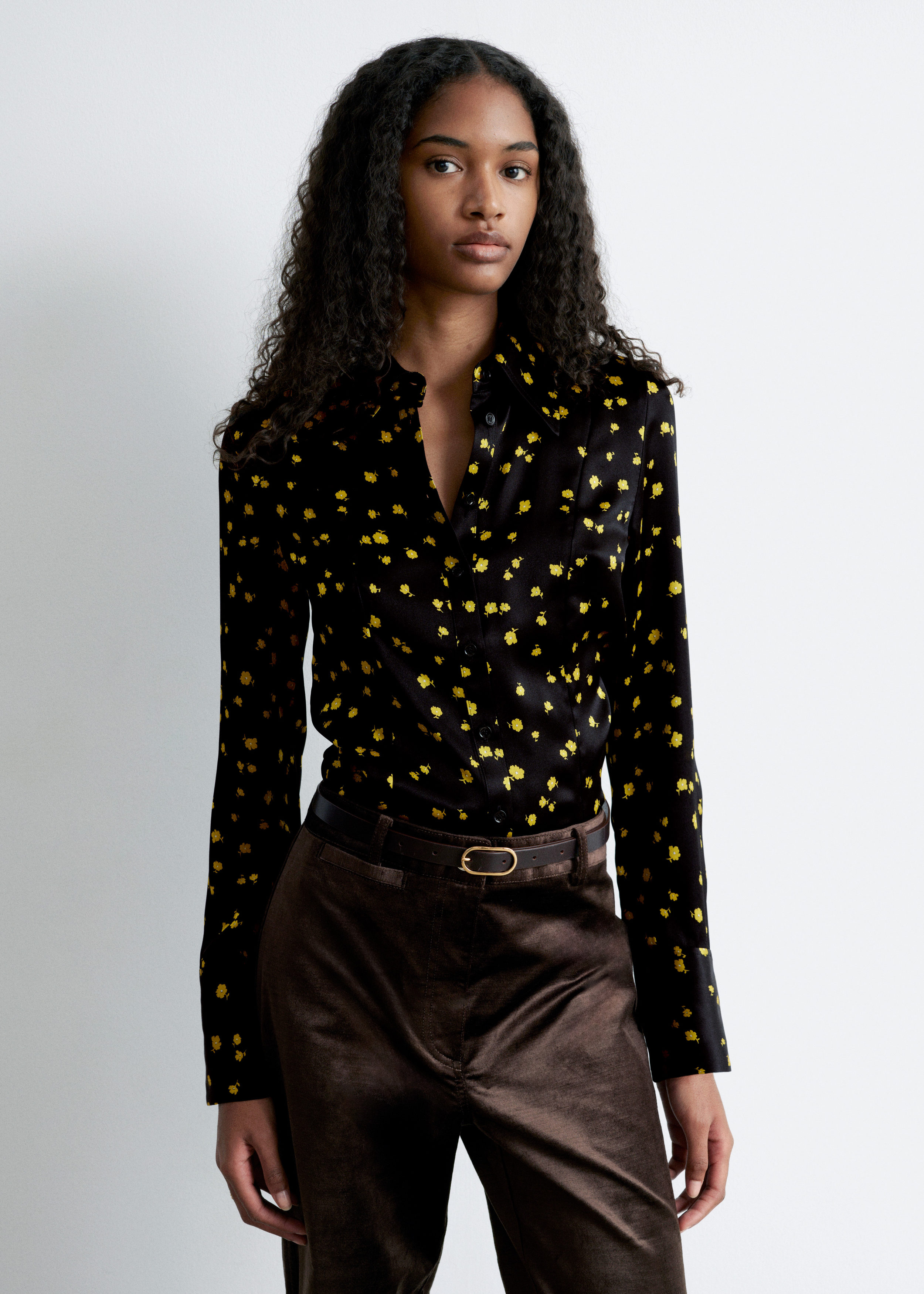& Other Stories TAPERED SILK SHIRT