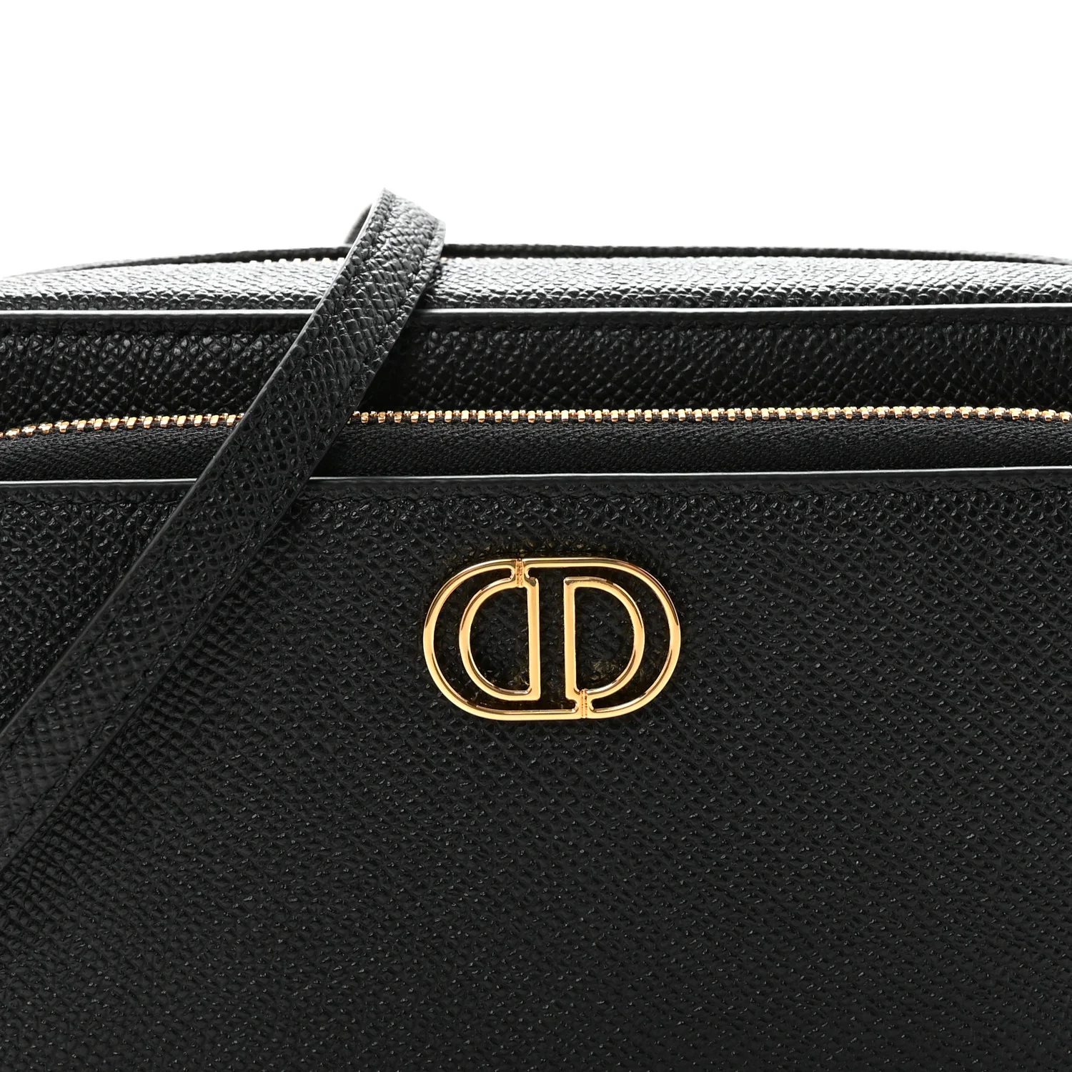 Grained Calfskin Caro Double Pouch Black - Top Club