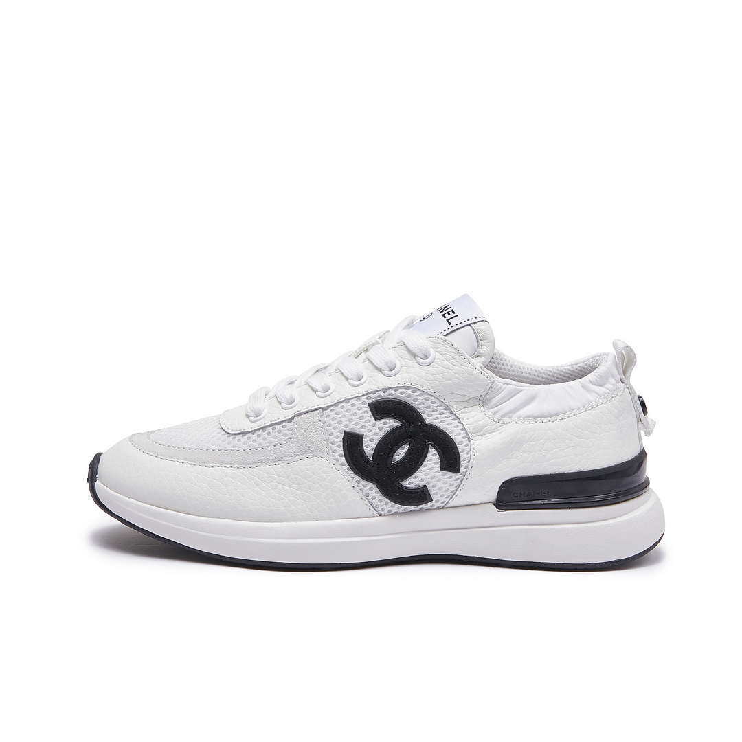 Chanel G46076 Women 24B Trainers Grained Calfskin Black   White C91288 - Sneaker Replica Workshop