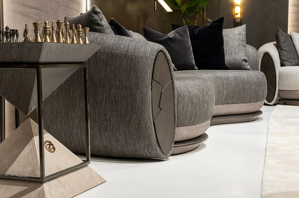 Luxury sofa black / gray / dark brown / bronze 300 x 130 x H. 76 cm - Living room sofa - Hotel sofa - Living room furniture - Hotel furniture - Luxury furniture - Luxury collection
