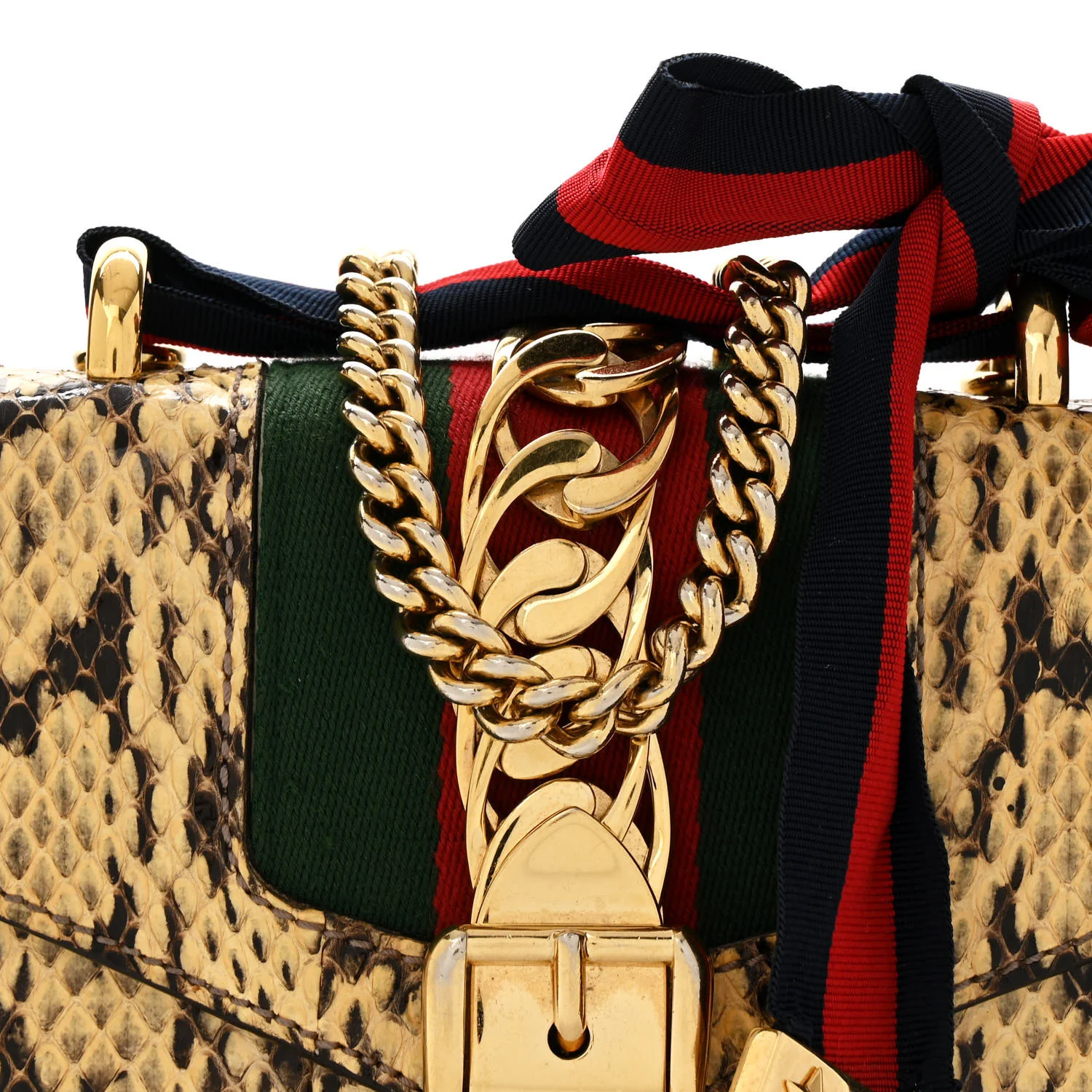 Snakeskin Mini Sylvie Chain Shoulder Bag Roccia - Top Club