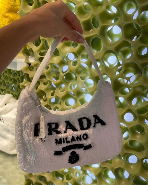 Prada Terry Cloth Mini Bag In white - Top Club