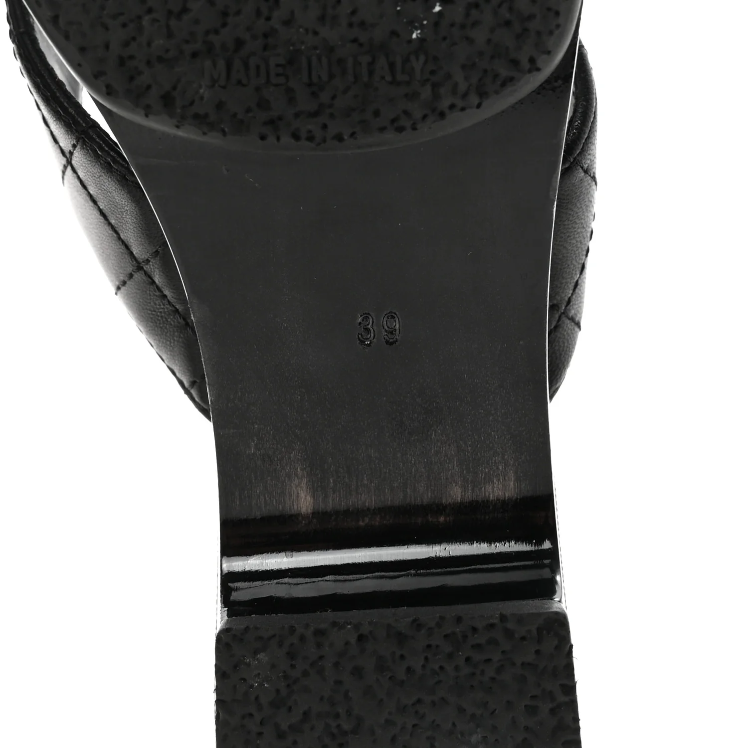 Lambskin Quilted Turnlock CC Platform Thong Sandals 39 Black - Top Club