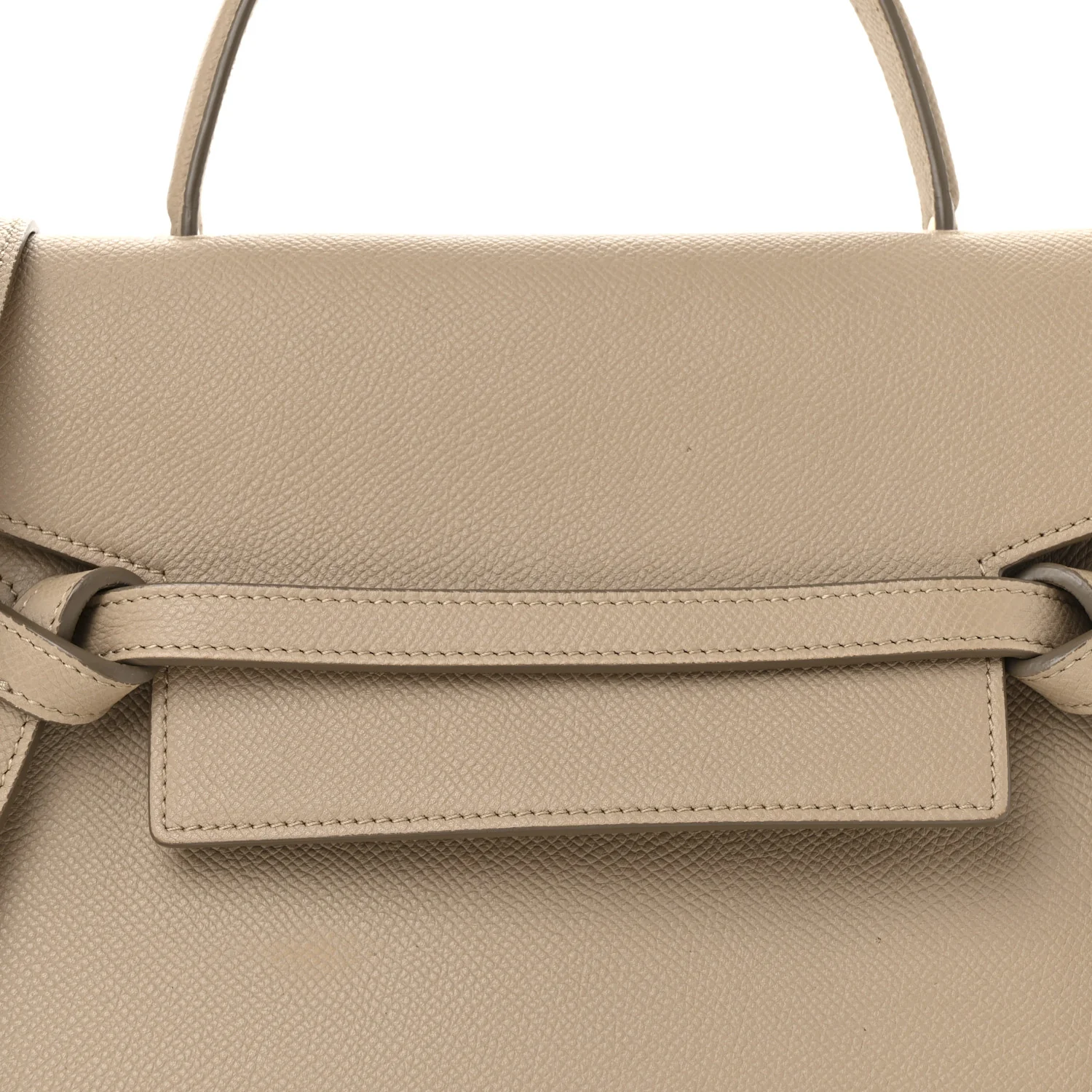 Grained Calfskin Micro Belt Bag Light Taupe - Top Club
