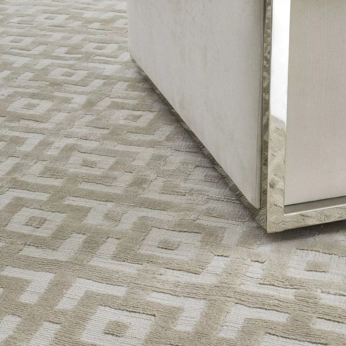 Luxury viscose carpet ivory 300 x 400 cm - hand-woven living room & hotel carpet - living room decoration accessories - luxury quality