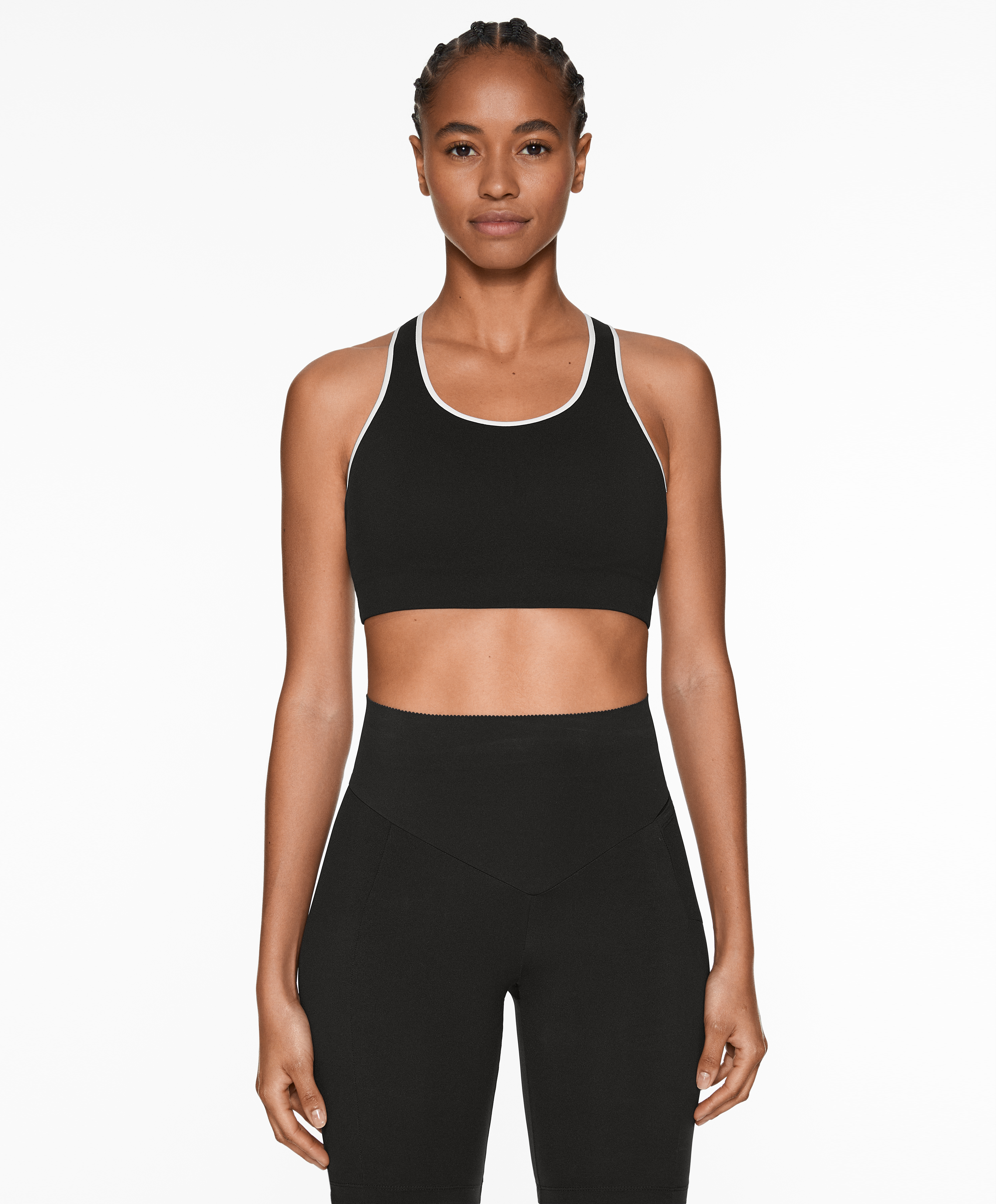 OYSHO Firm support compressive sports bra with piping