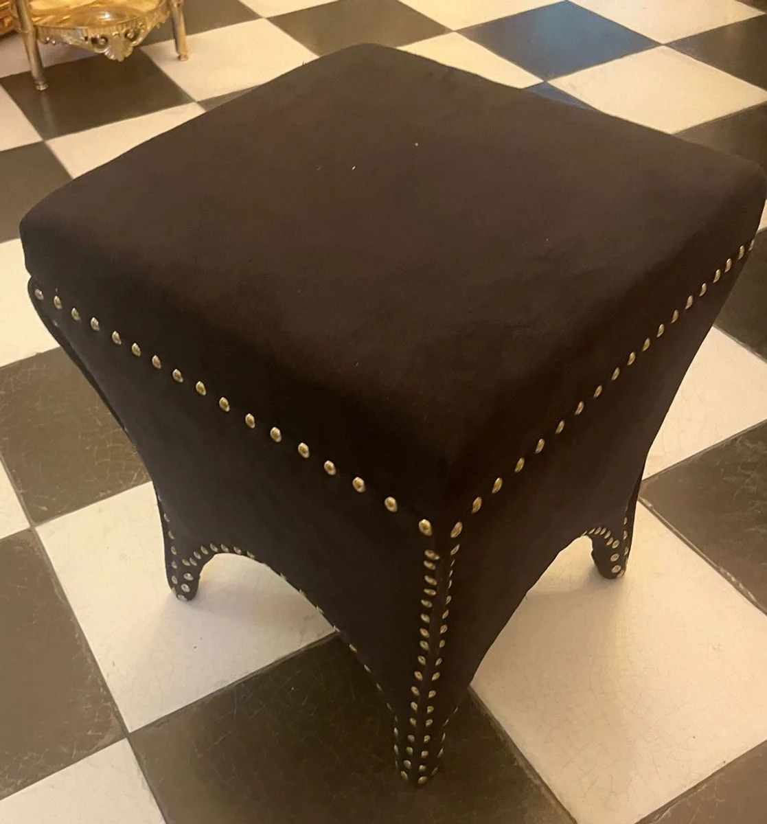 Baroque stool black H. 45 cm - Baroque style furniture