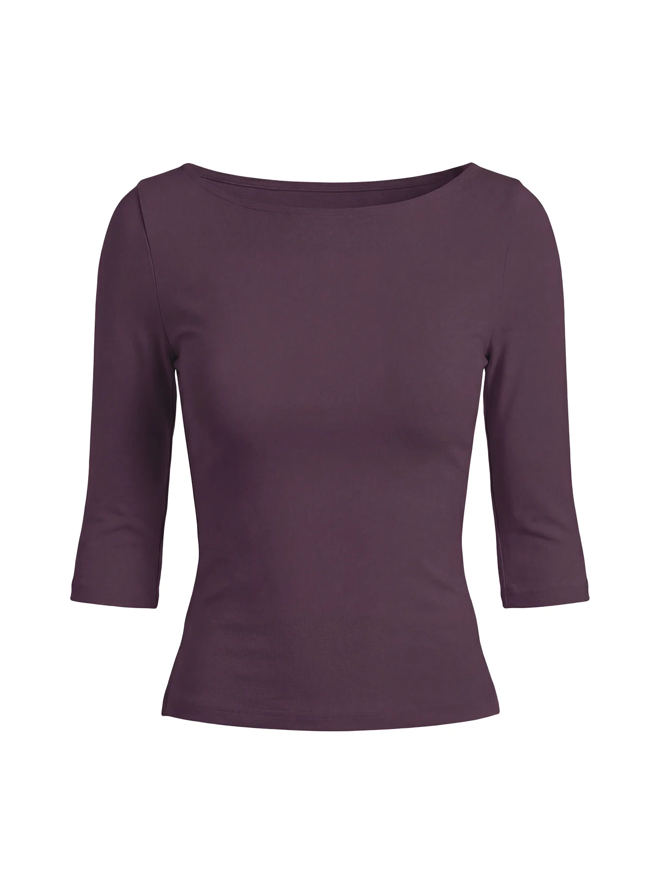 Brendolyn Boatneck 3/4 Sleeve Top Aubergine