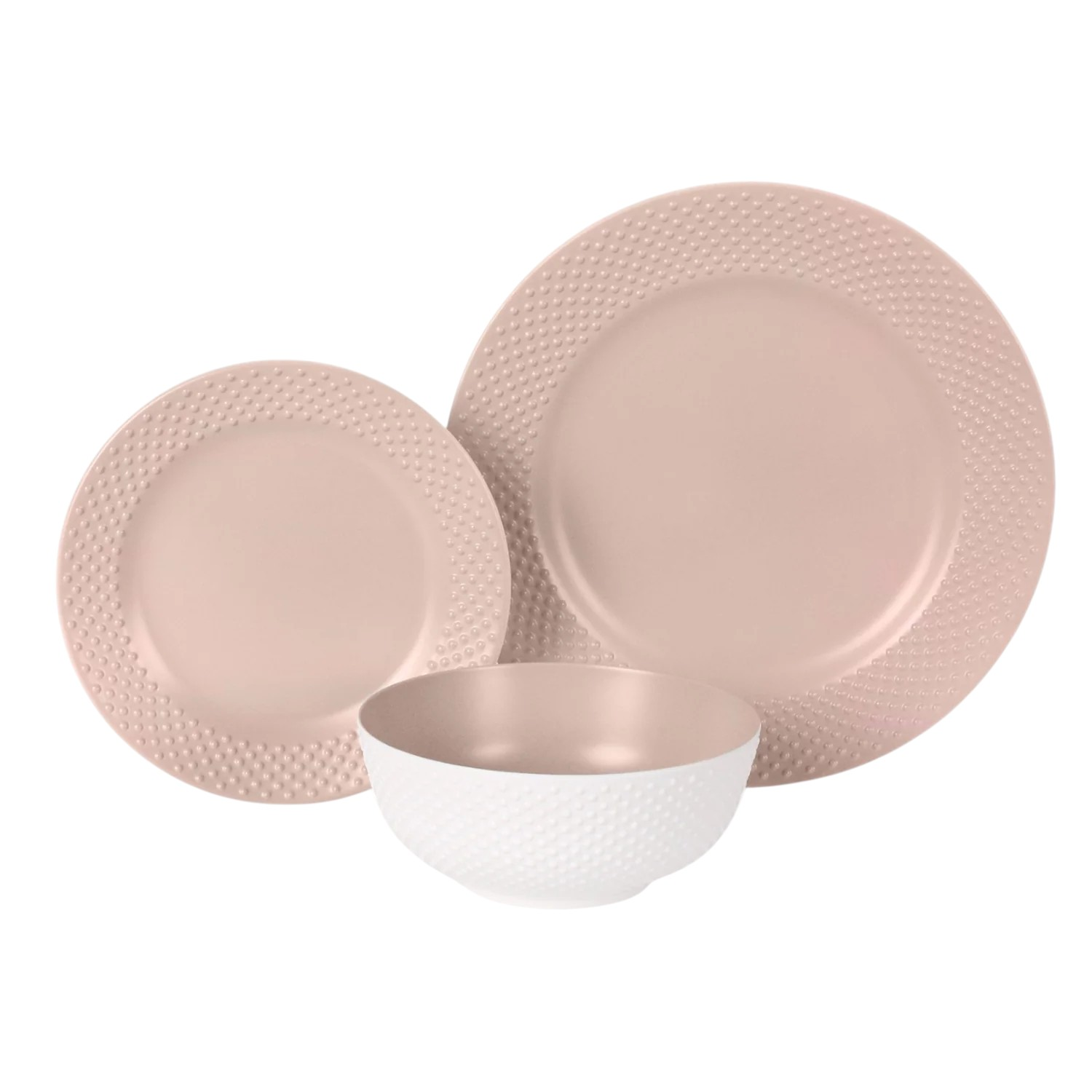 Servies Melamine Nano plate blush - set van 12