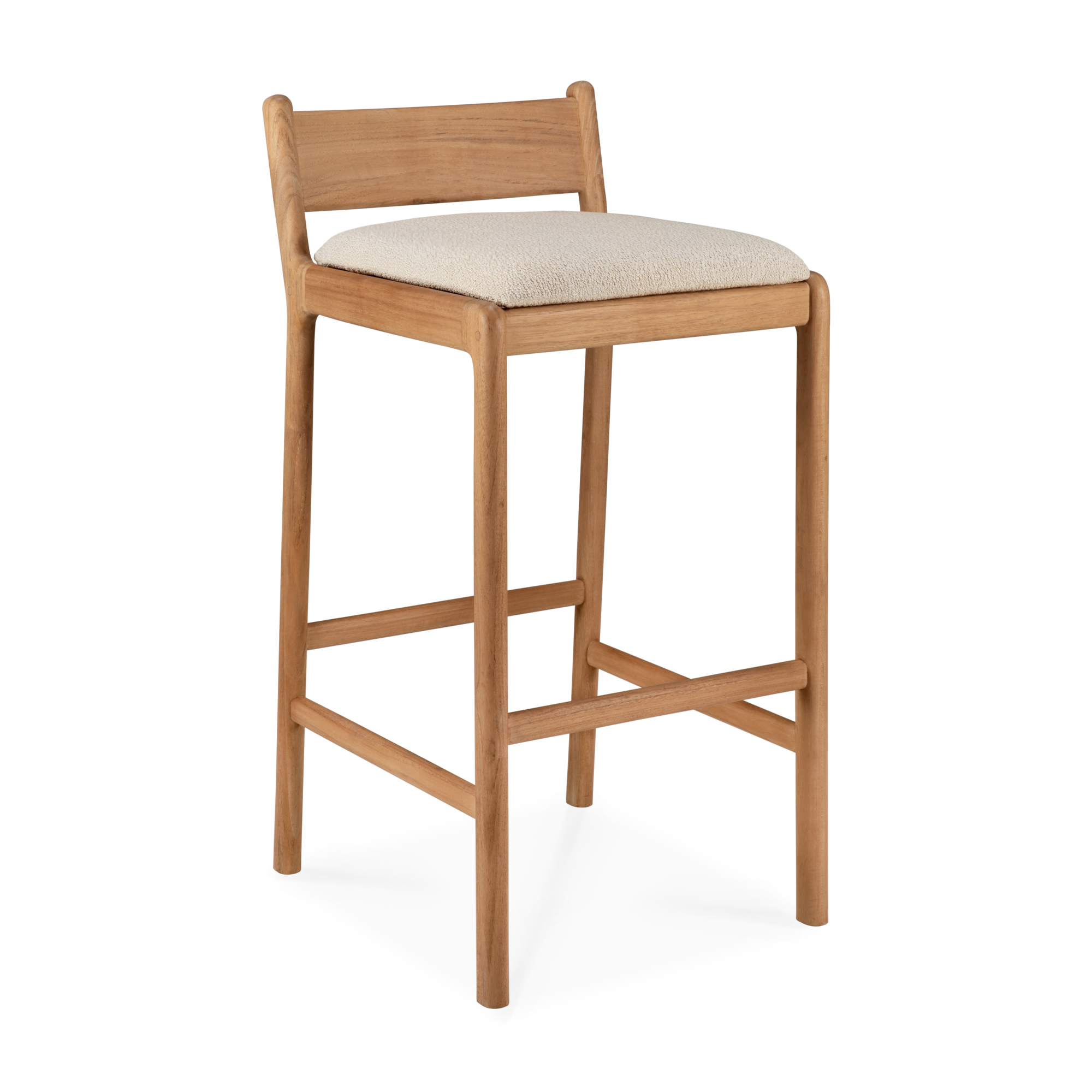 Barkruk Jack outdoor teak naturel kussen