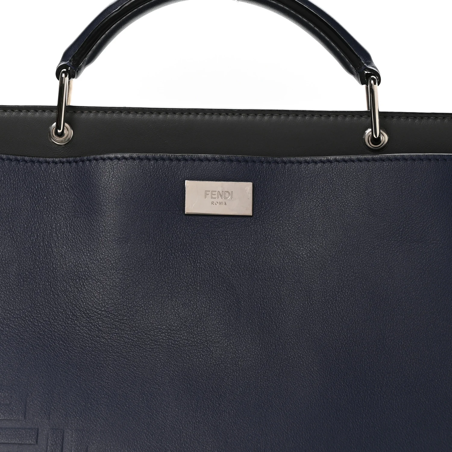 Calfskin Embossed Large Peekaboo Iconic Fit Satchel Blueberry - Top Club
