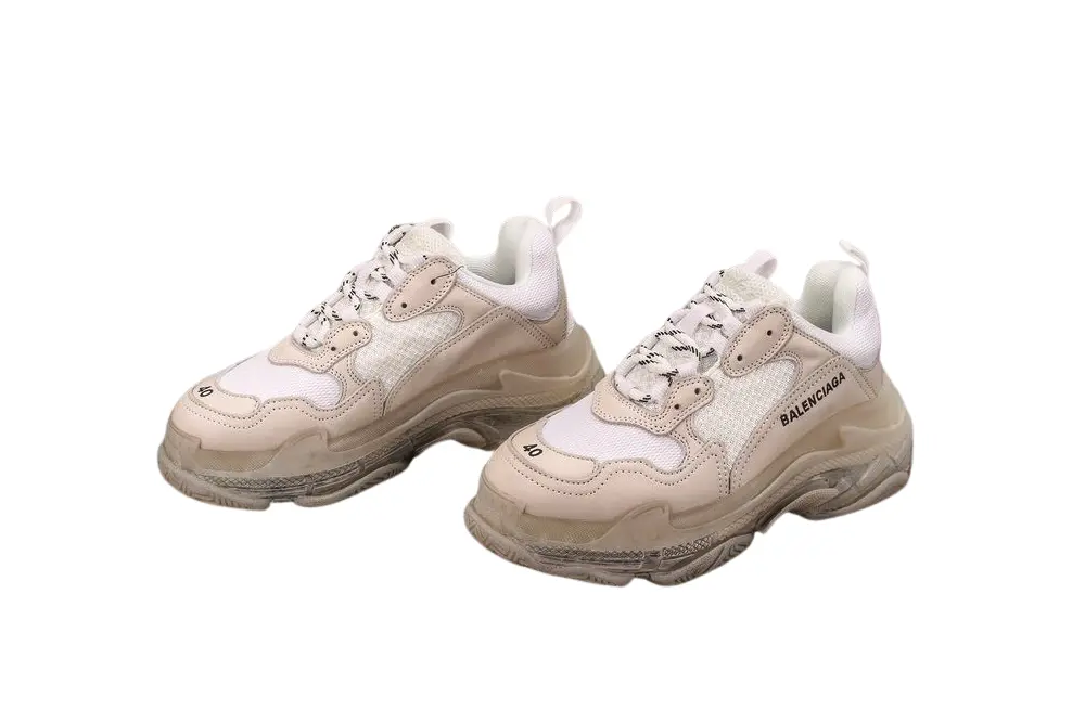 Men s Triple S Mesh   Leather Sneakers White Replica - Sneaker Replica Workshop