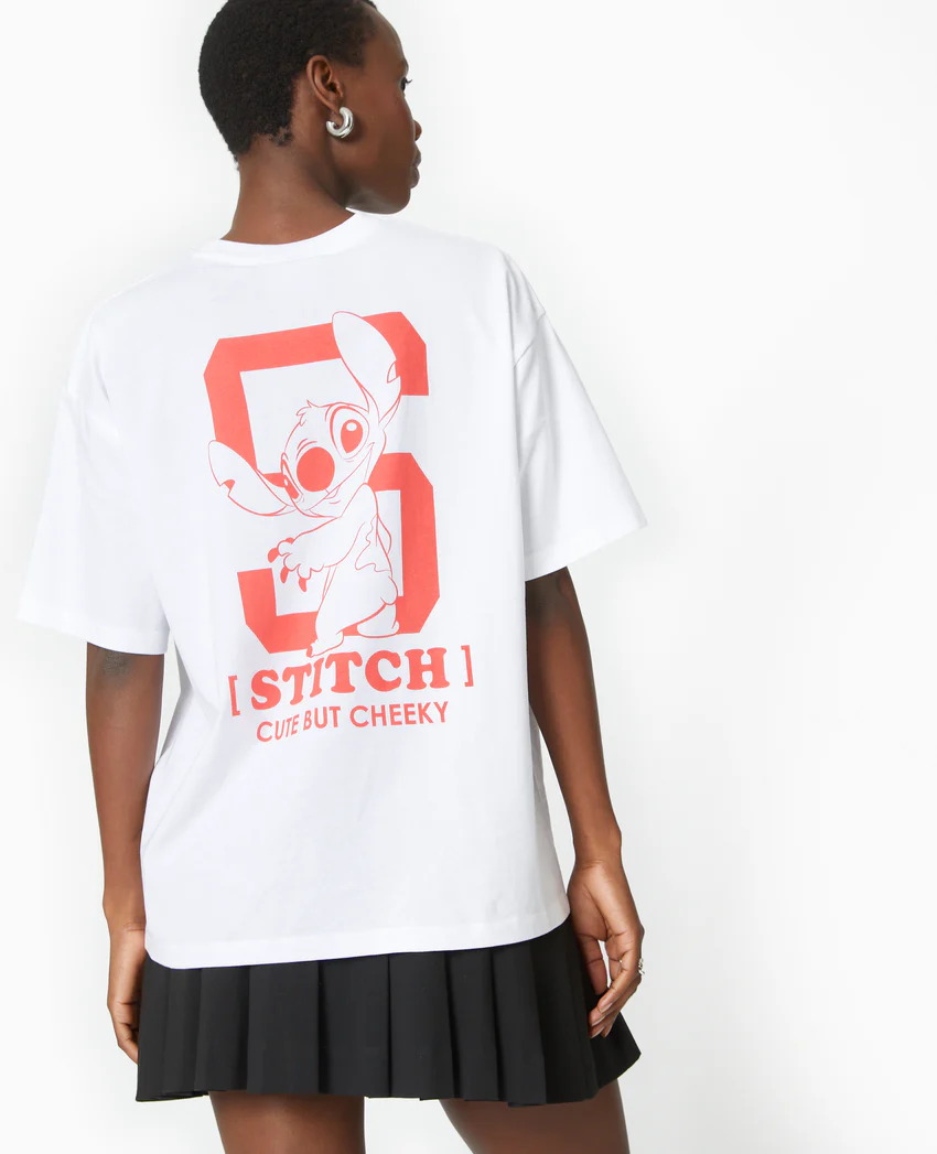 Pimkie T-shirt oversize avec prints STITCH