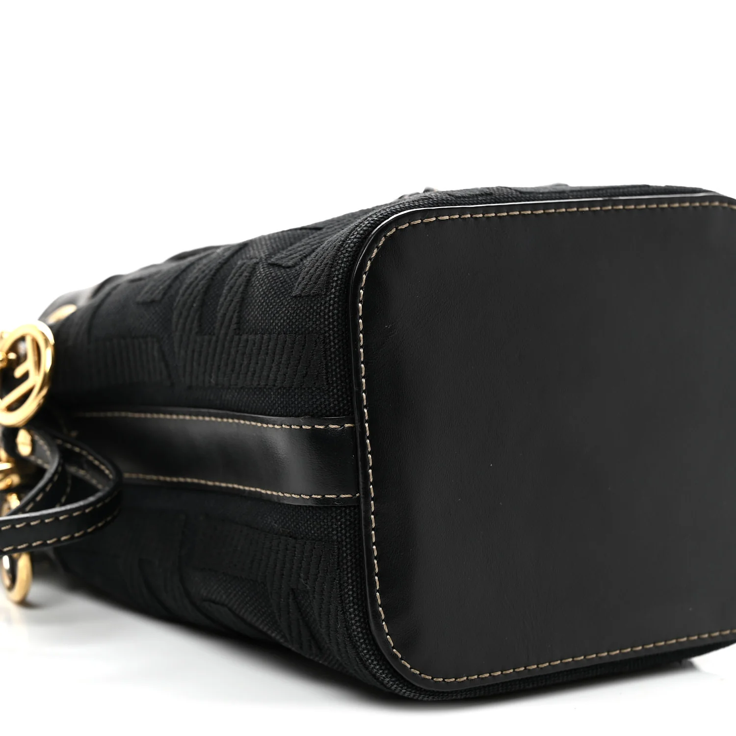 Canvas Vitello King F is Fendi FF Embroidered Mini Mon Tresor Bucket Bag Black - Top Club