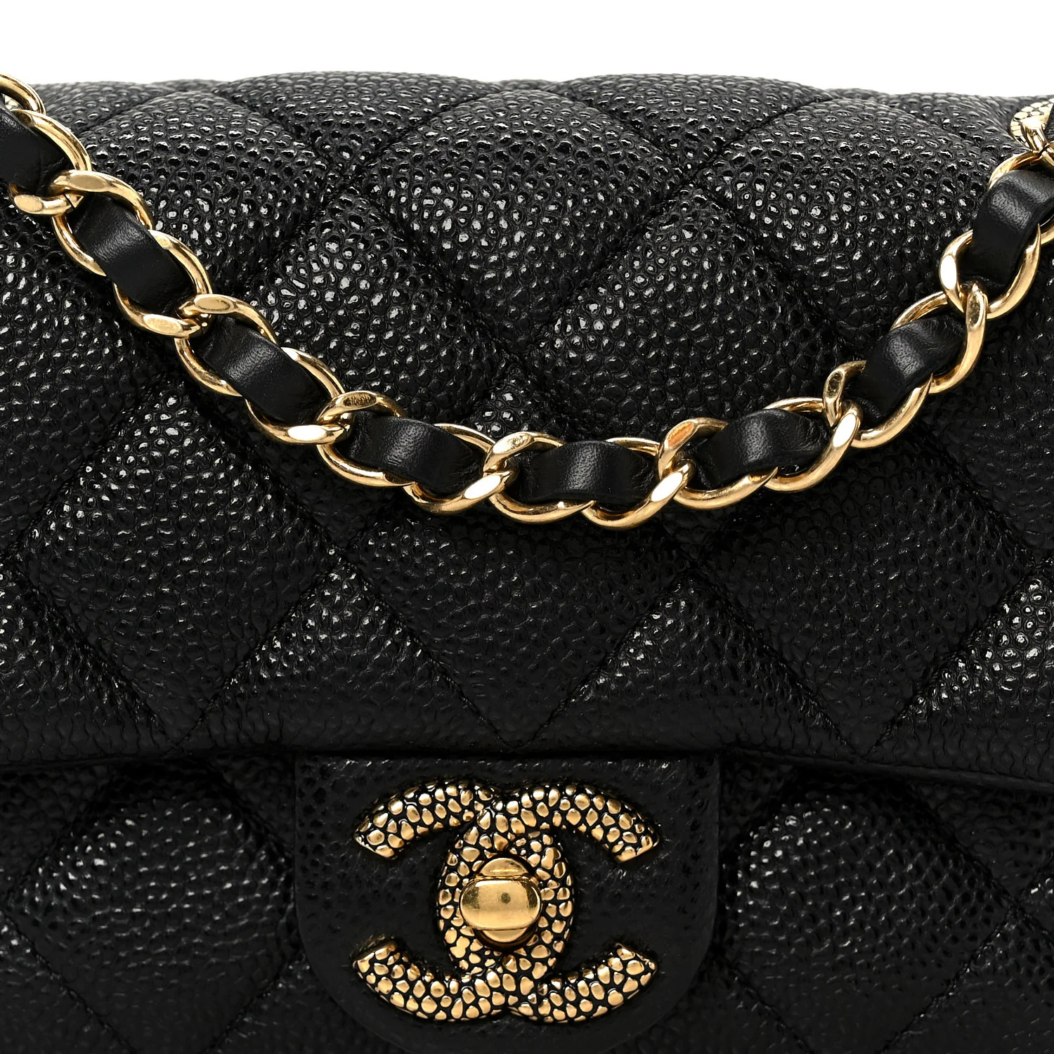 Grained Lambskin Quilted Mini Flap Black - Top Club