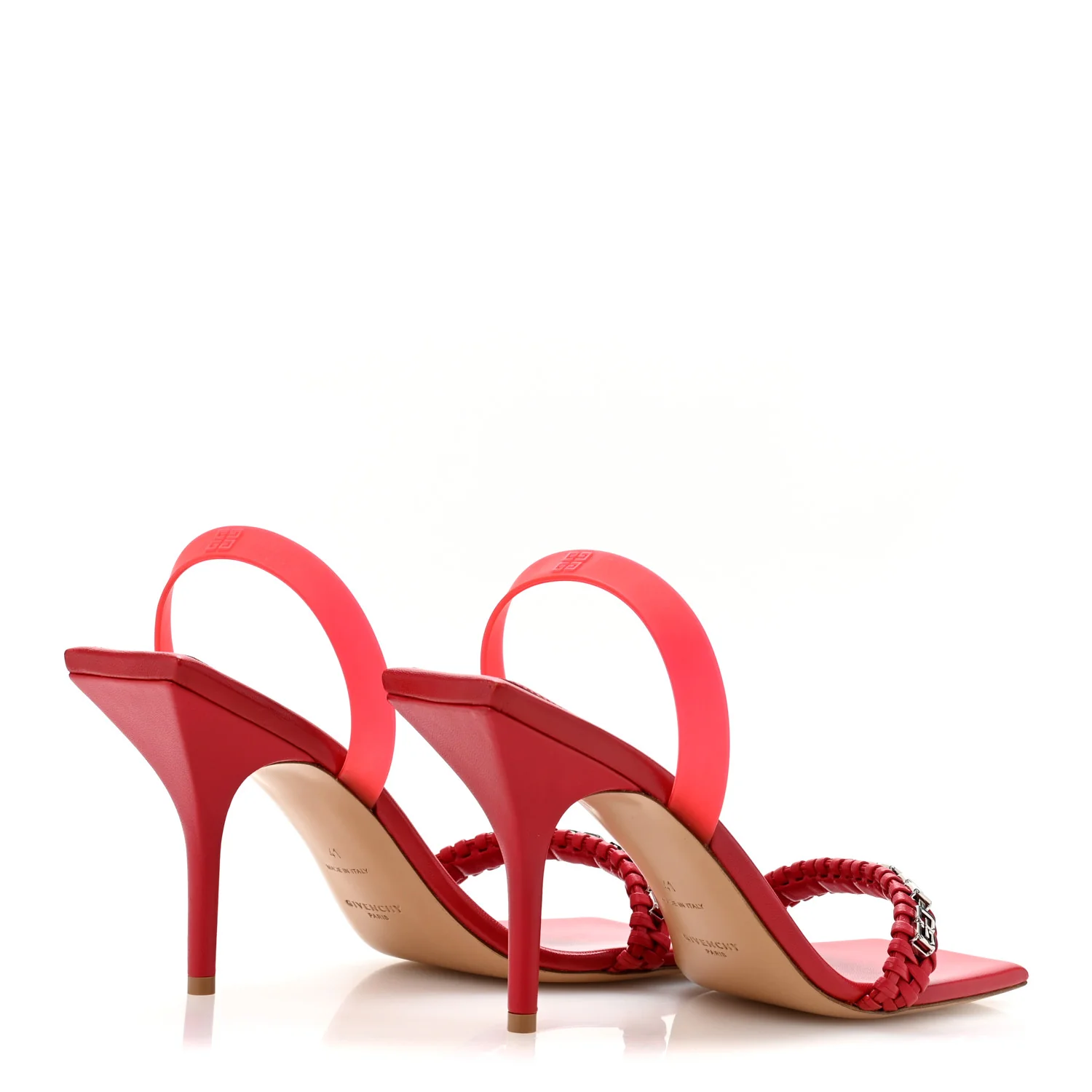 Nappa Polyurethane G Woven Slingback 90mm Sandals 41 Dark Red - Top Club