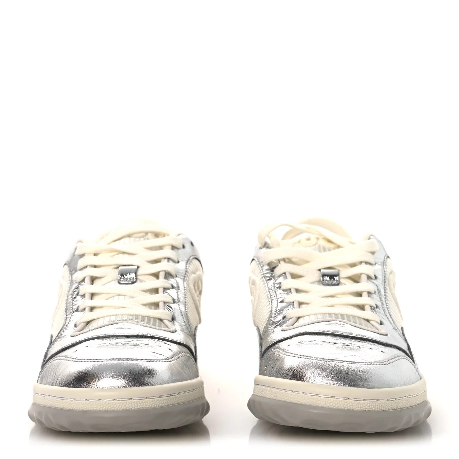 Ginza Calfskin MAC80 Womens Sneakers 38.5 Silver Off White - Top Club