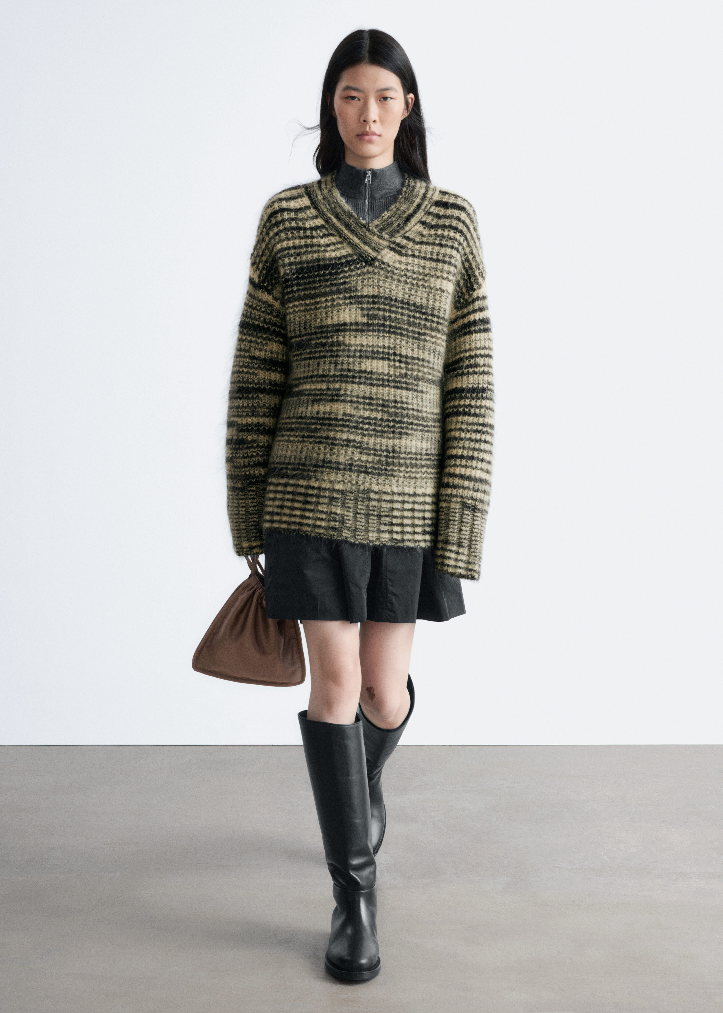 & Other Stories MOHAIR-BLEND V-NECK JUMPER