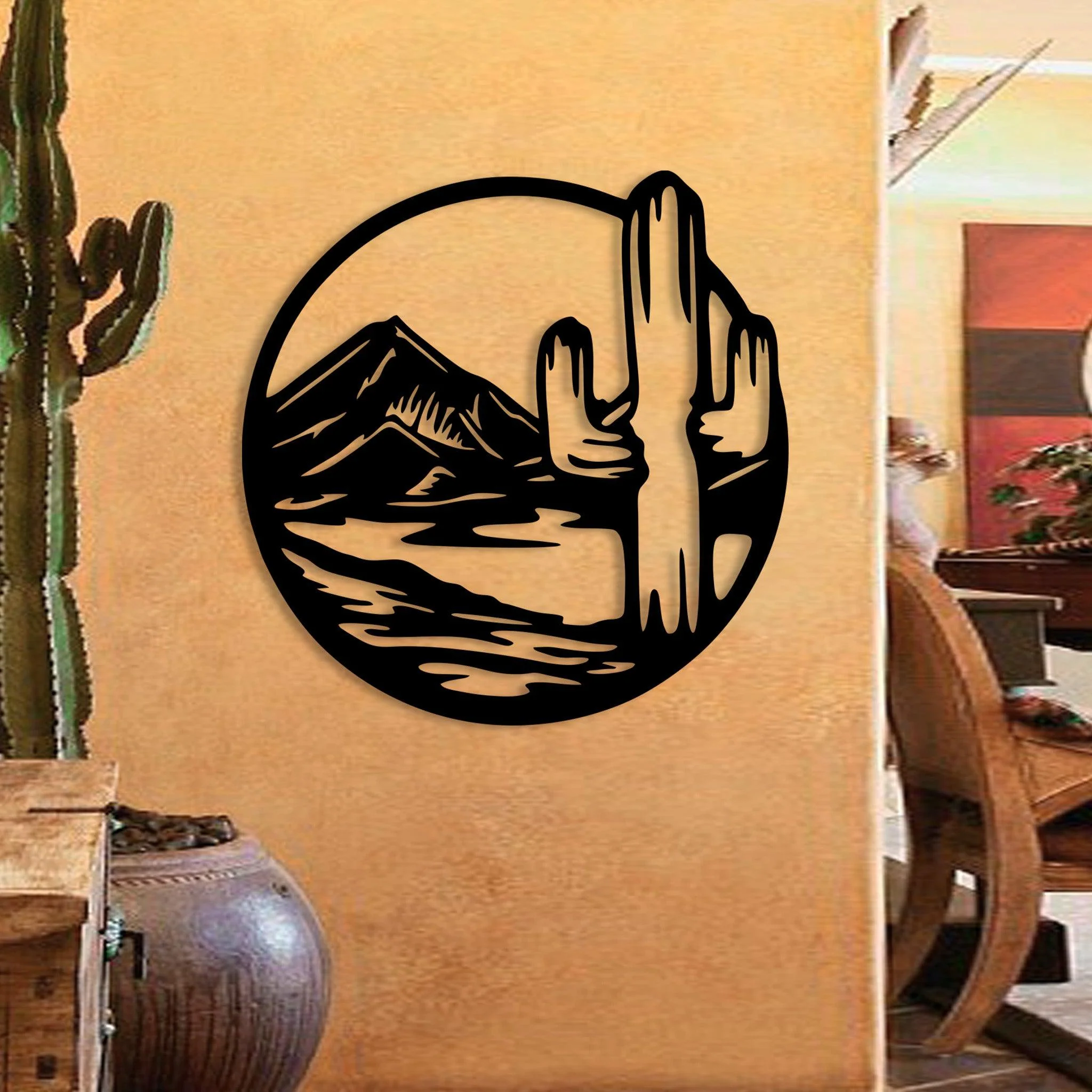 Desert Cactus Scene Metal Wall Art - Alvarez Pro Painting LLC