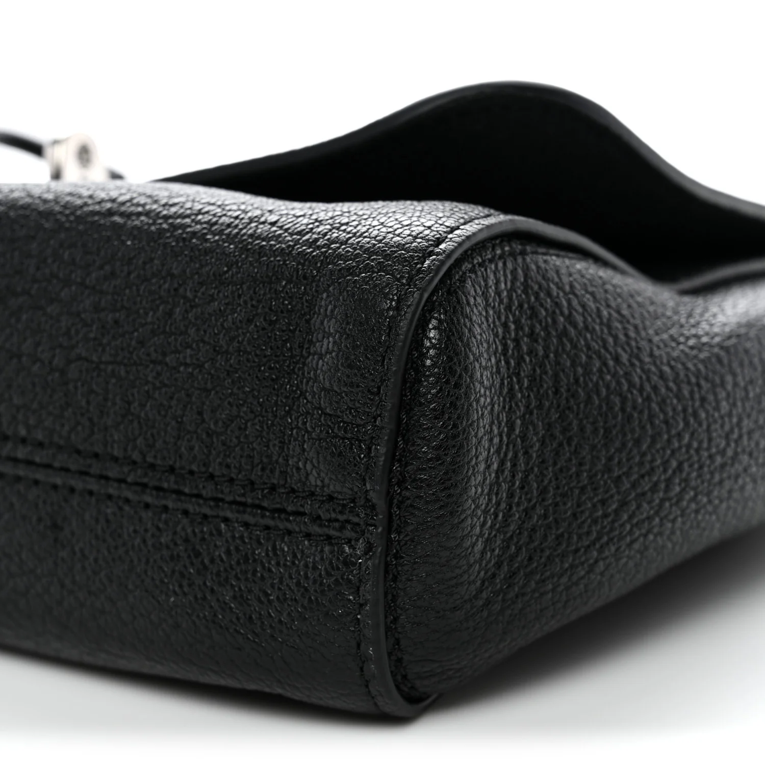 Glossy Goatskin Small Lily Flap Black - Top Club
