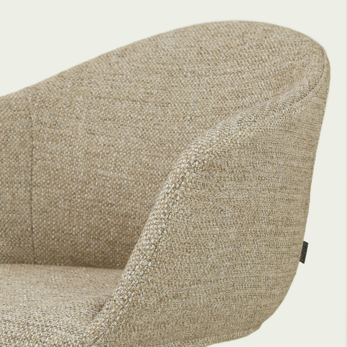 Barkruk Nino-Otis H75 cm wit onderstel taupe melange