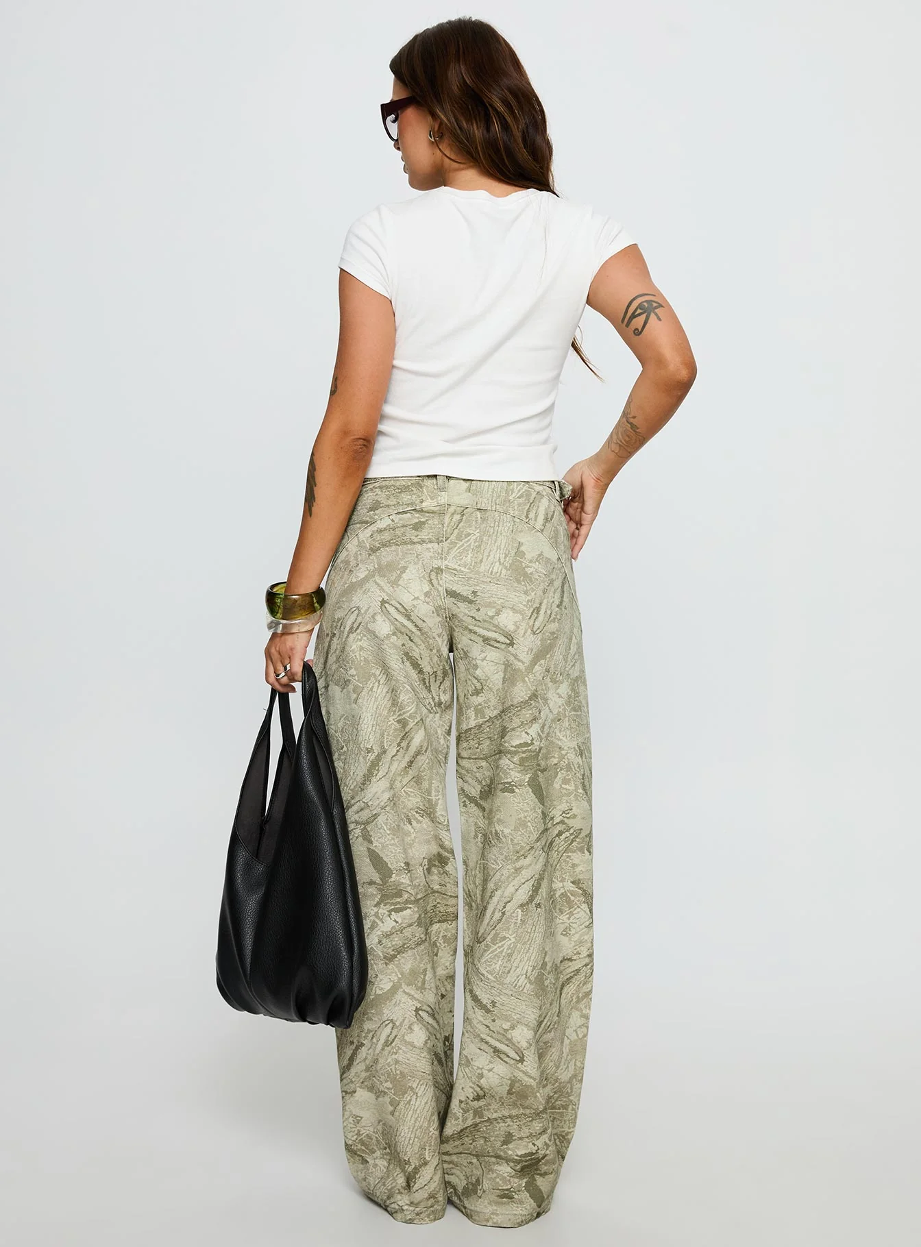 Mckinley Mid Rise Wide Leg Jeans Camouflage