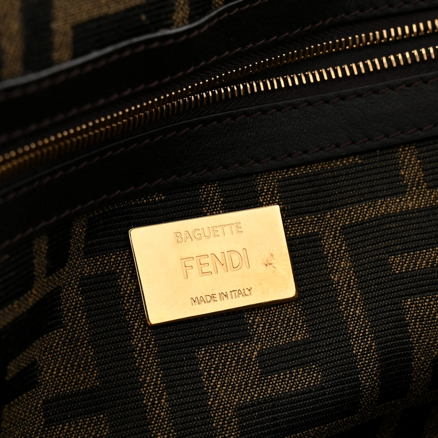 Fabric Jacquard FF 1974 Medium Baguette Tobacco Moro Black - Top Club