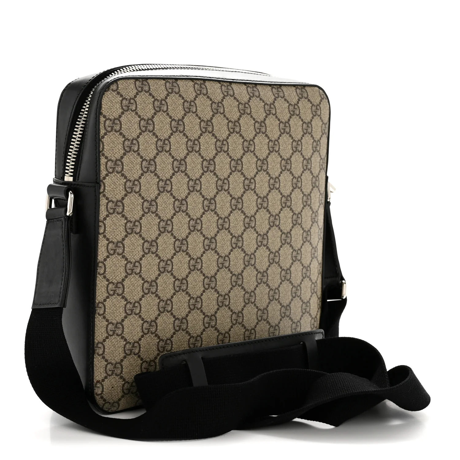 GG Supreme Monogram Flat Messenger Bag Beige Black New Acero - Top Club