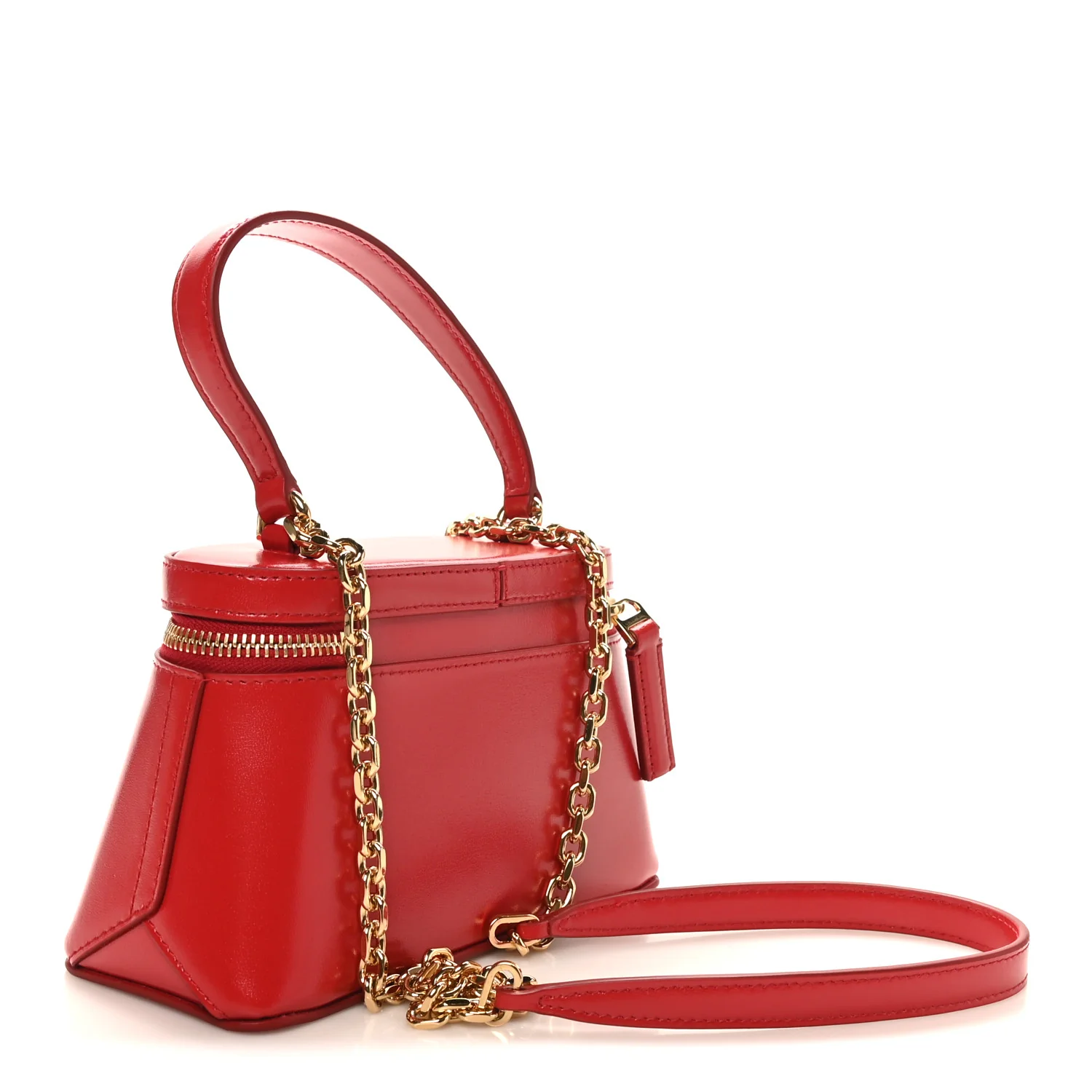 Box Calfskin Antigona Vanity Bag With Chain Vermillon - Top Club