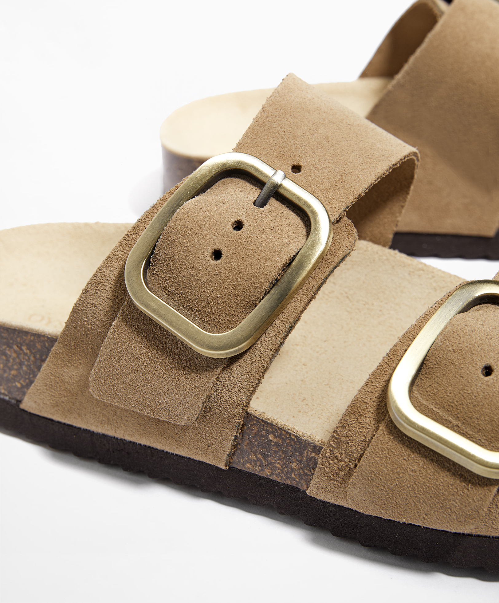 OYSHO Buckle split-leather slides