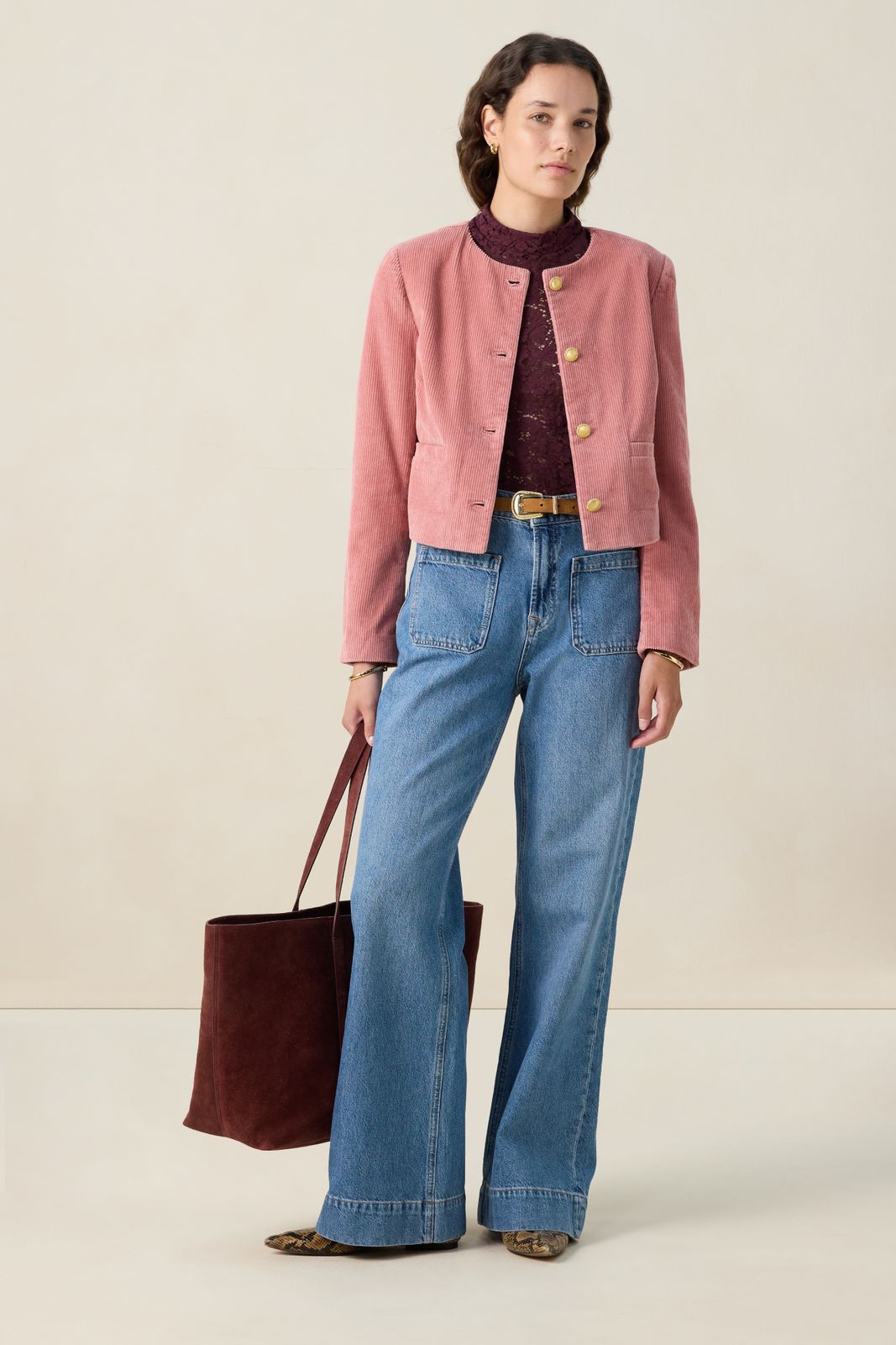 Roze corduroy jack