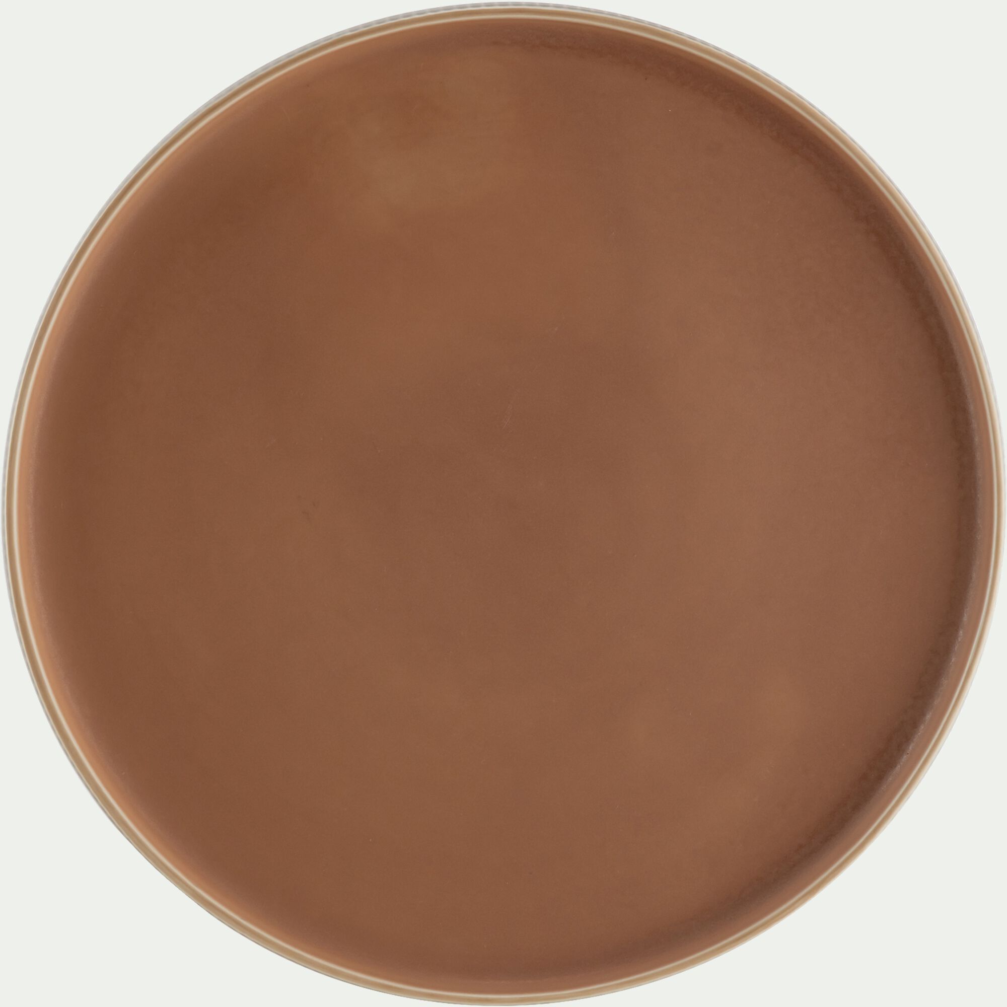 SIENNA - Assiette plate en grès D27,2cm - brun café