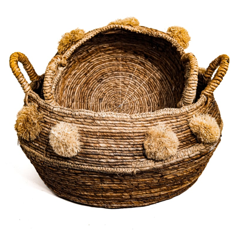 Mand waterhyacint bananenblad met pompoenen Large