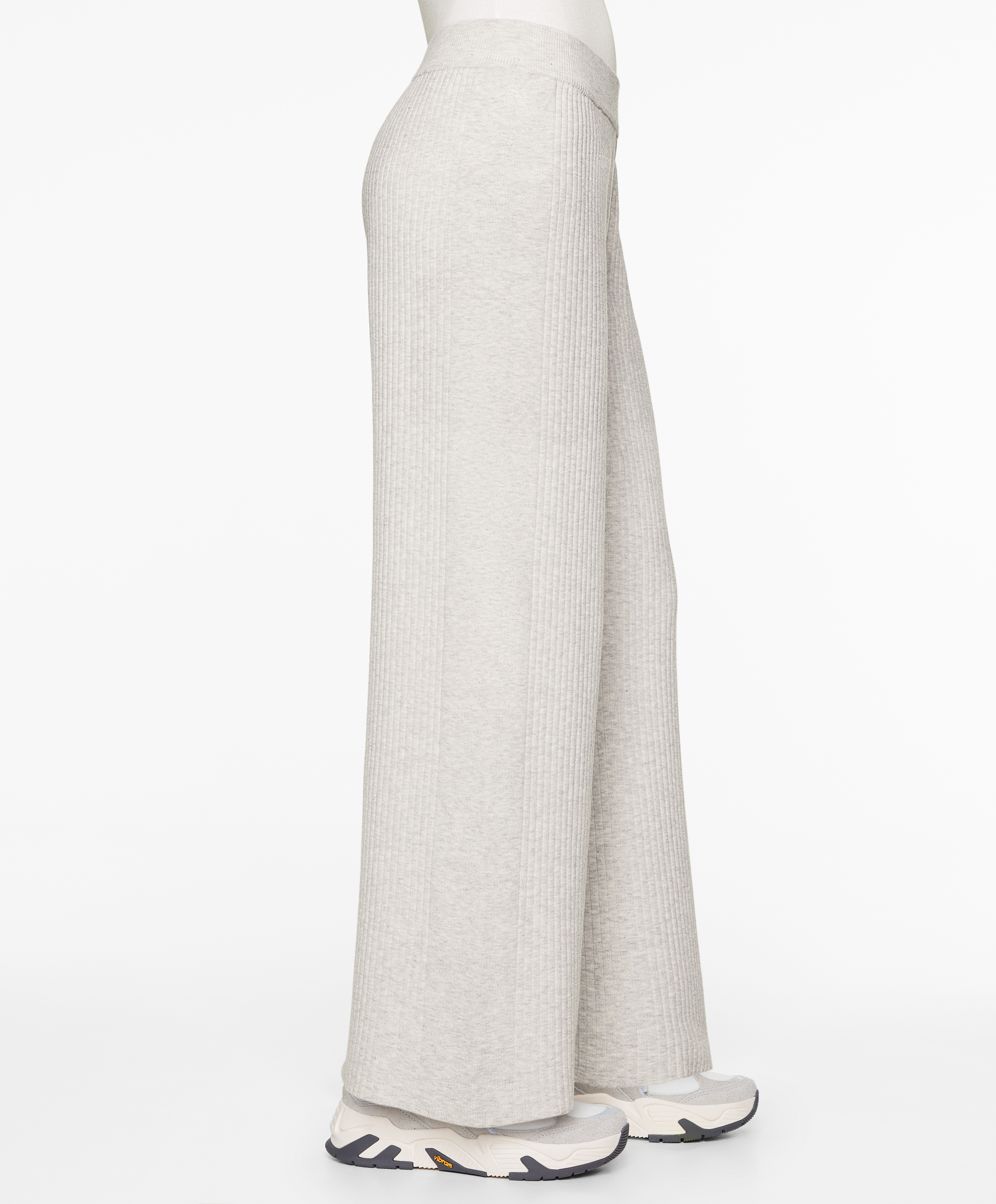 OYSHO Rib-knit straight-leg trousers