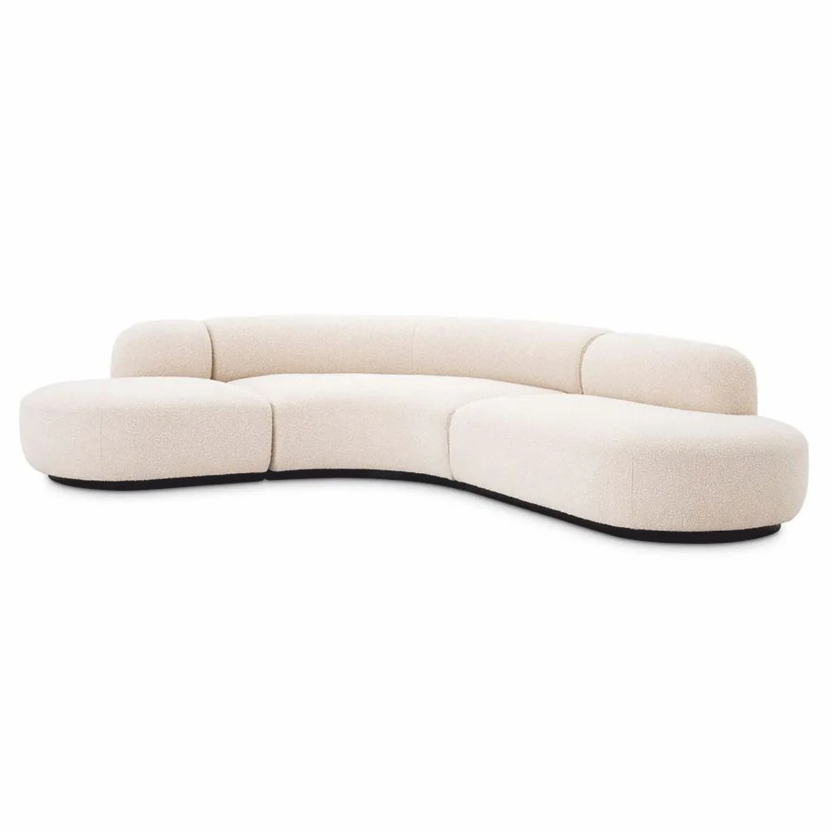 Luxury corner sofa cream / black 300 x 257 x H. 70 cm - living room & hotel furniture