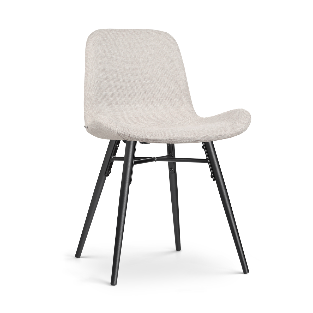 Eetkamerstoel Nena-Fé beige - zwart houten onderstel