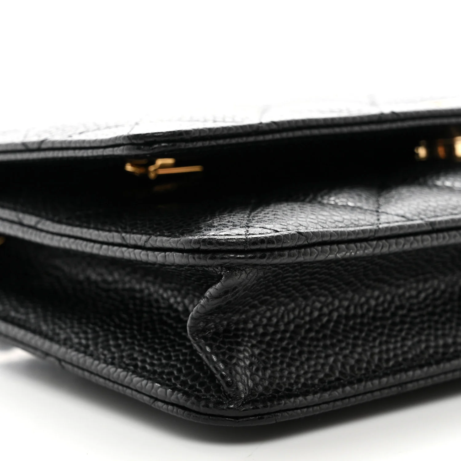 Caviar Quilted Wallet on Chain WOC Black - Top Club