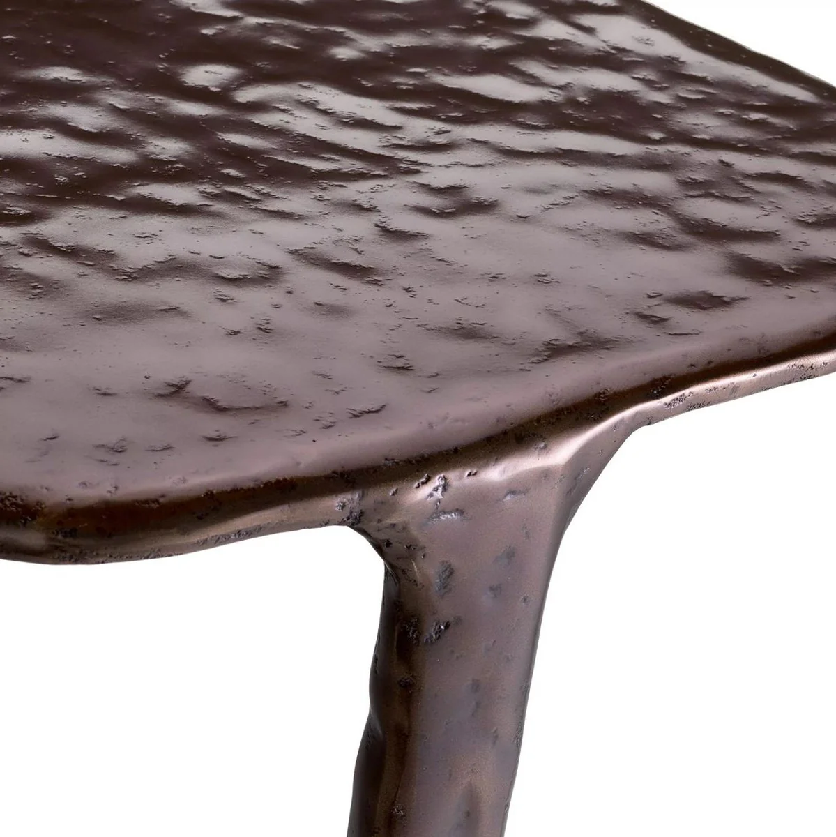 Luxury designer side table bronze 48 x 46 x H. 50 cm - aluminum table - living room furniture - luxury furniture - luxury furnishings - living room furnishings