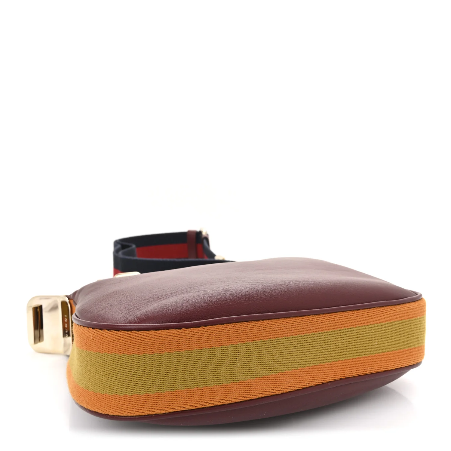 Aria Calfskin Web Small Attache Shoulder Bag Rosso Ancora - Top Club