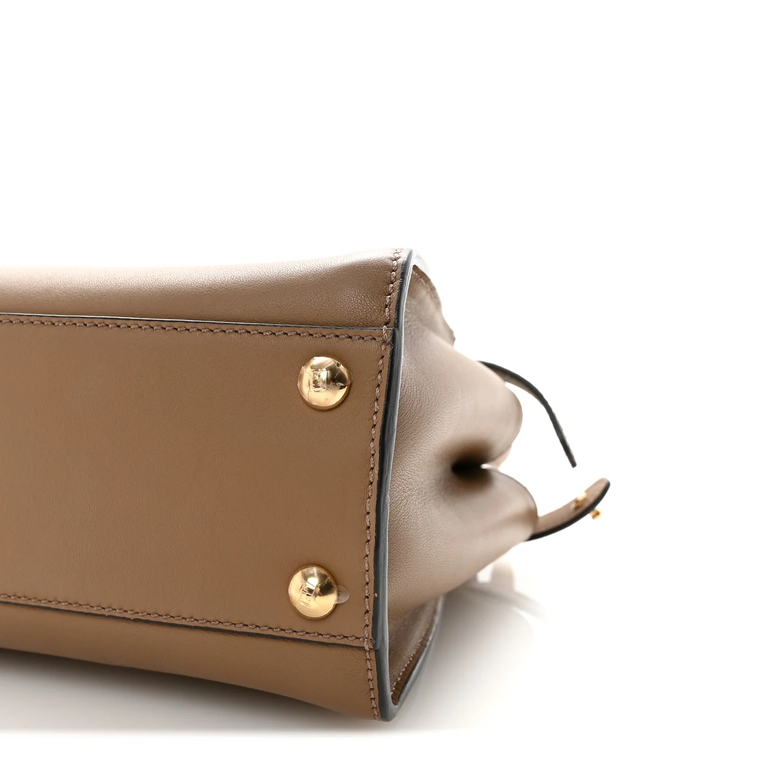 Vitello Seta Fabric Jacquard FF 1974 Mini Peekaboo Iconic Satchel Sand Tobacco Moro - Top Club